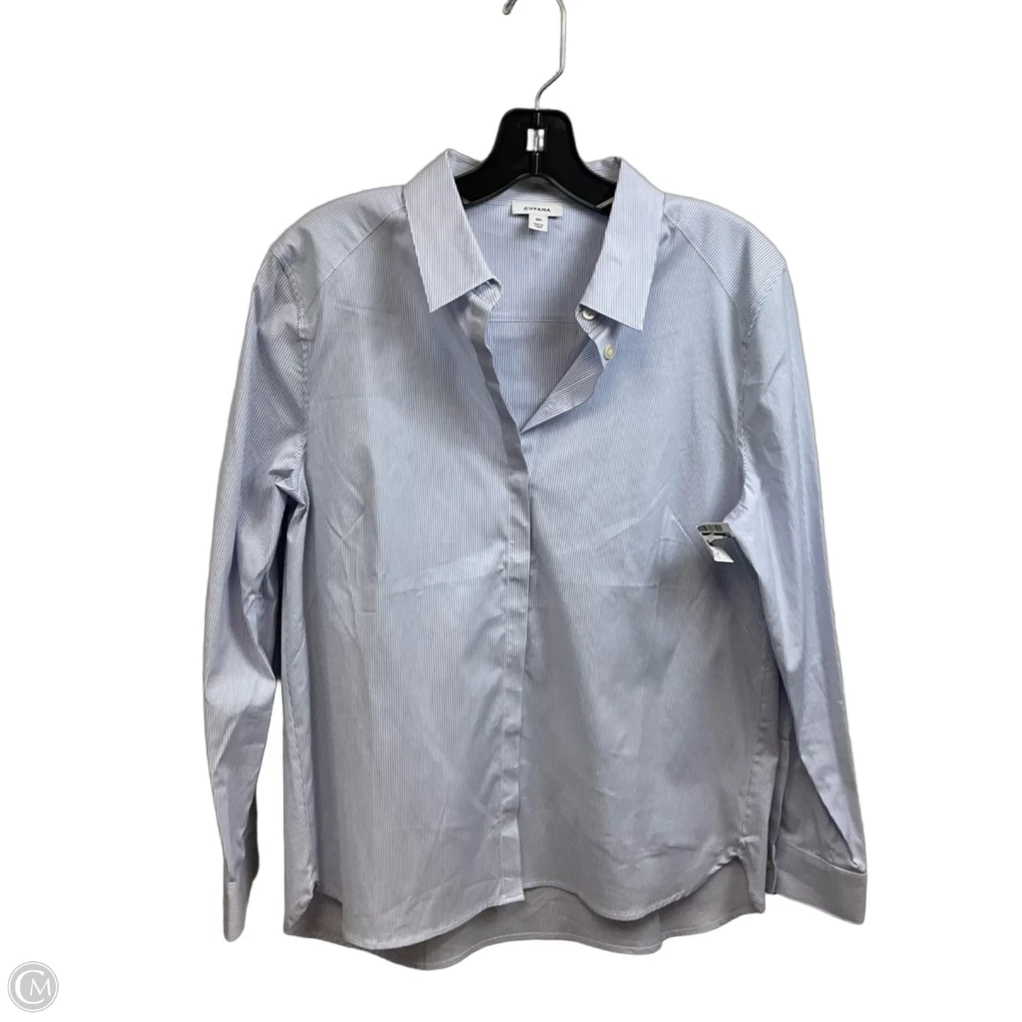 Blouse Long Sleeve By CUYANA In Blue, Size: M