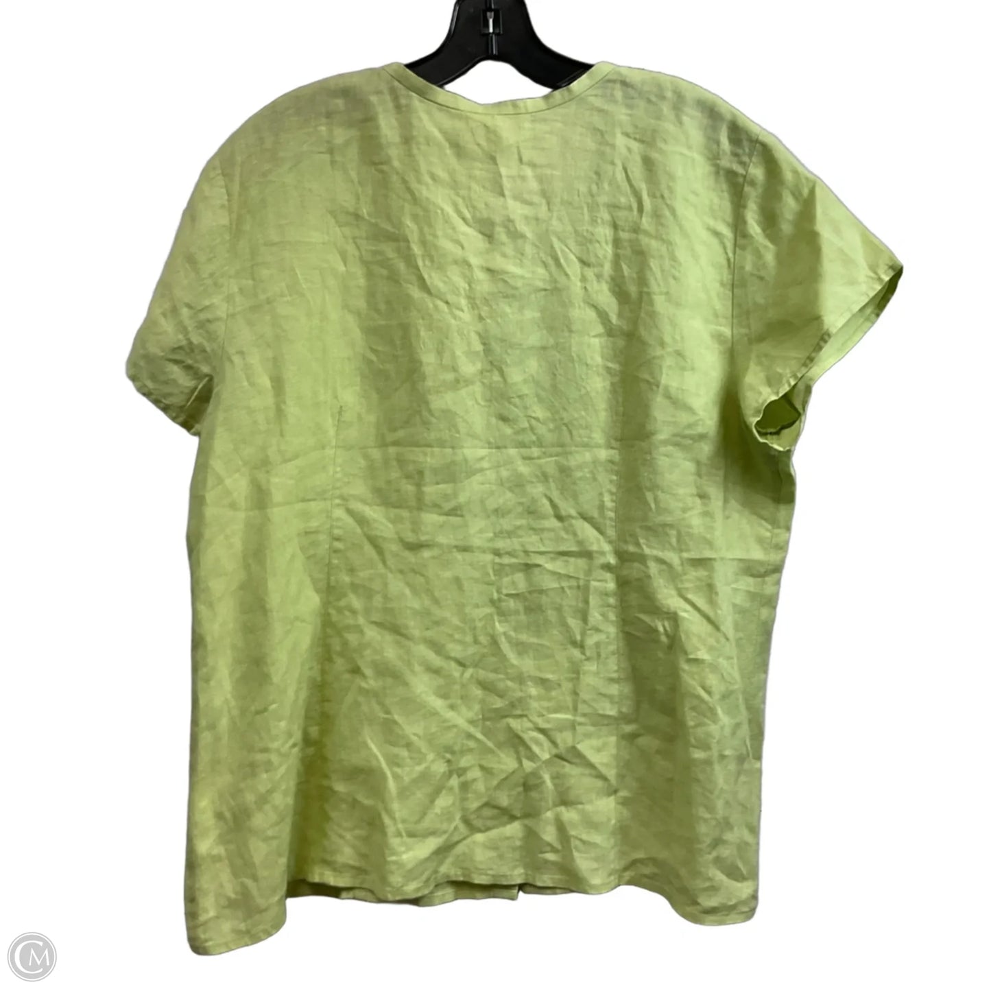 Blouse Short Sleeve By Eileen Fisher In Green, Size: L