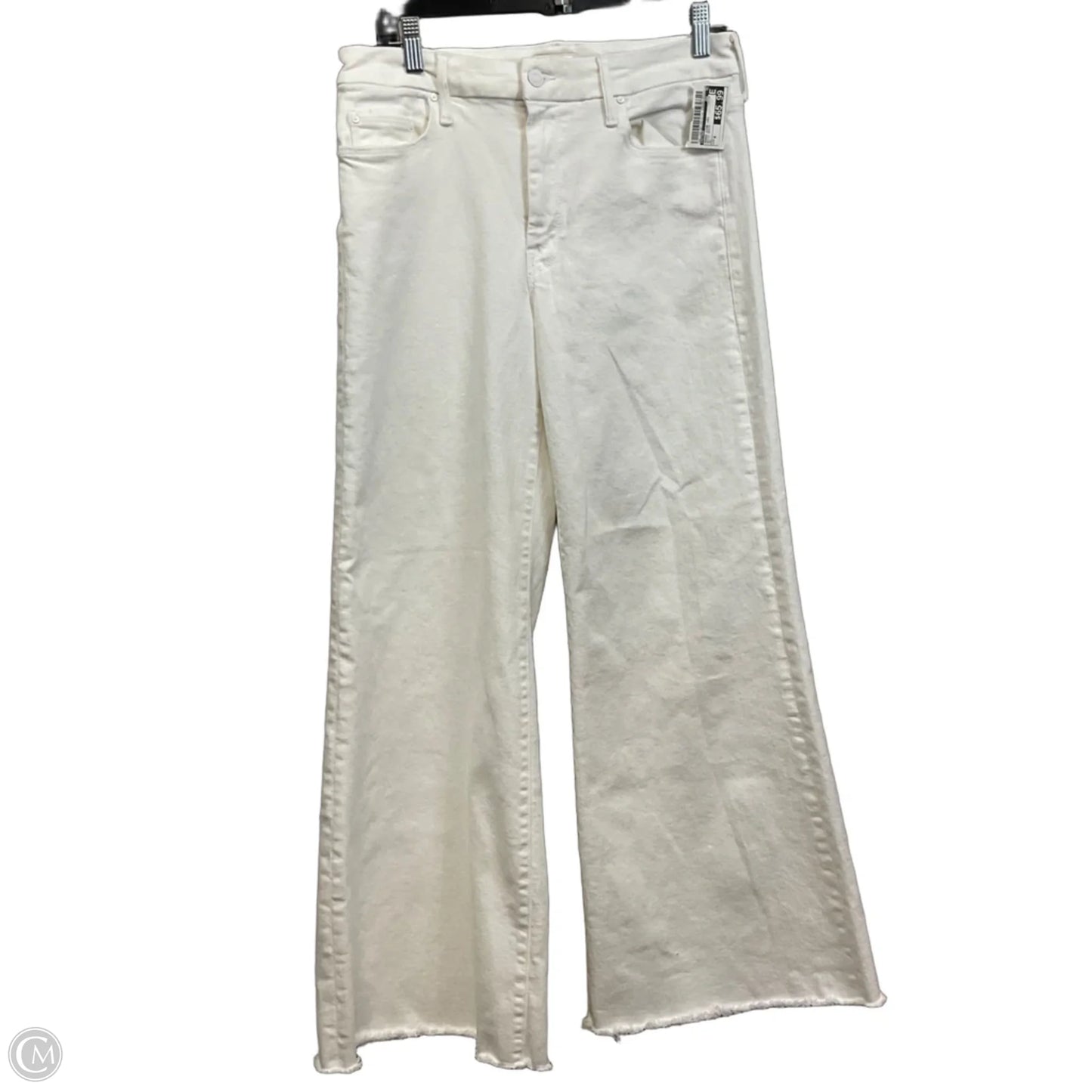 Jeans Wide Leg By Mother In White Denim, Size: 8