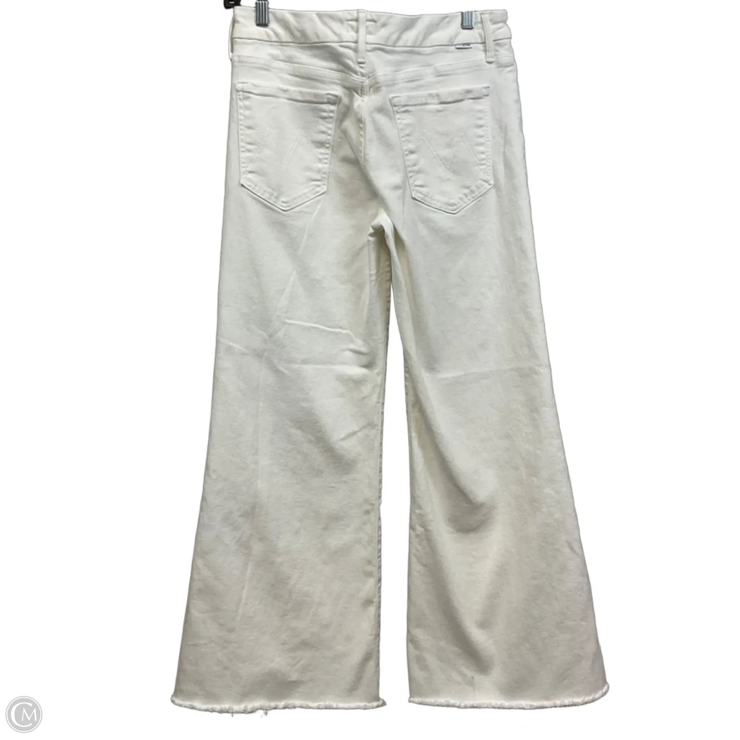Jeans Wide Leg By Mother In White Denim, Size: 8
