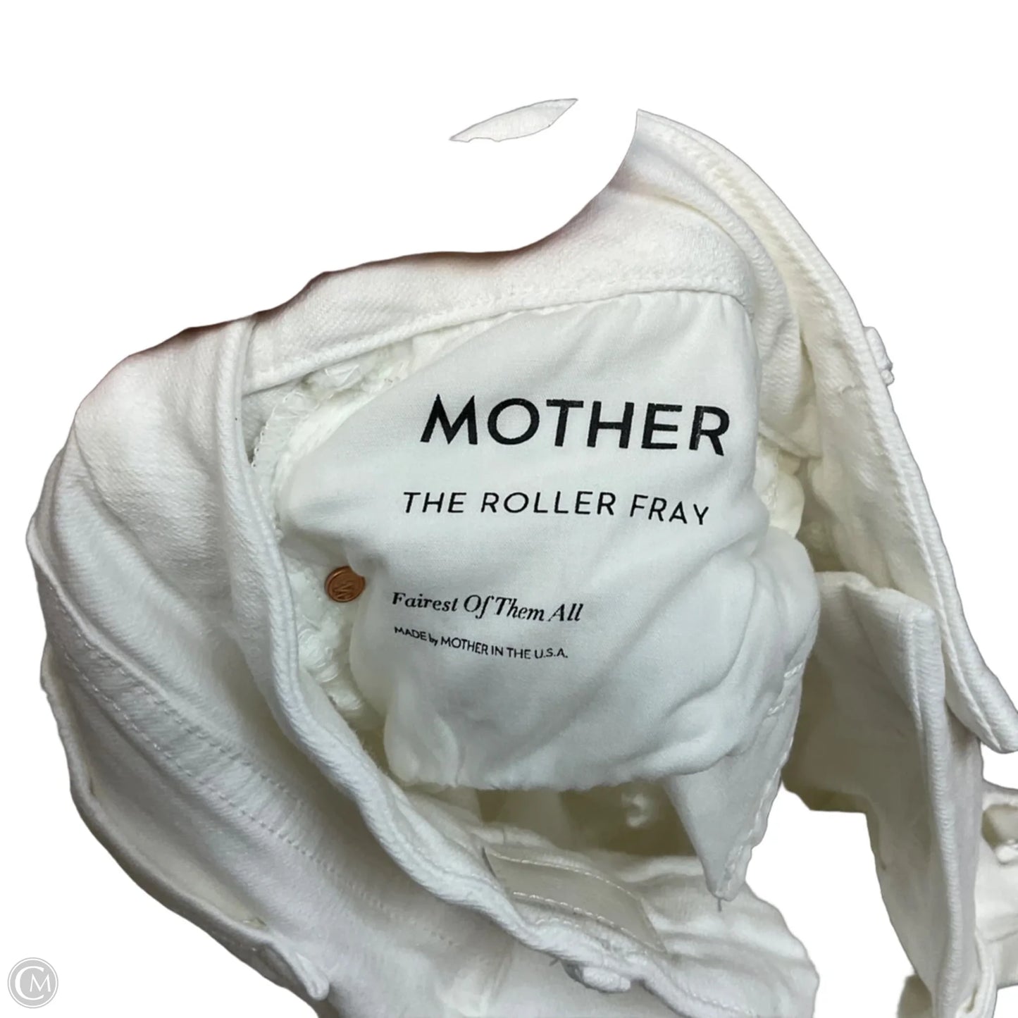 Jeans Wide Leg By Mother In White Denim, Size: 8