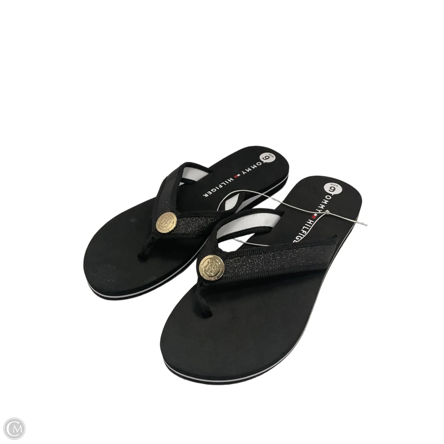Sandals Flip Flops By Tommy Hilfiger In Black, Size: 9