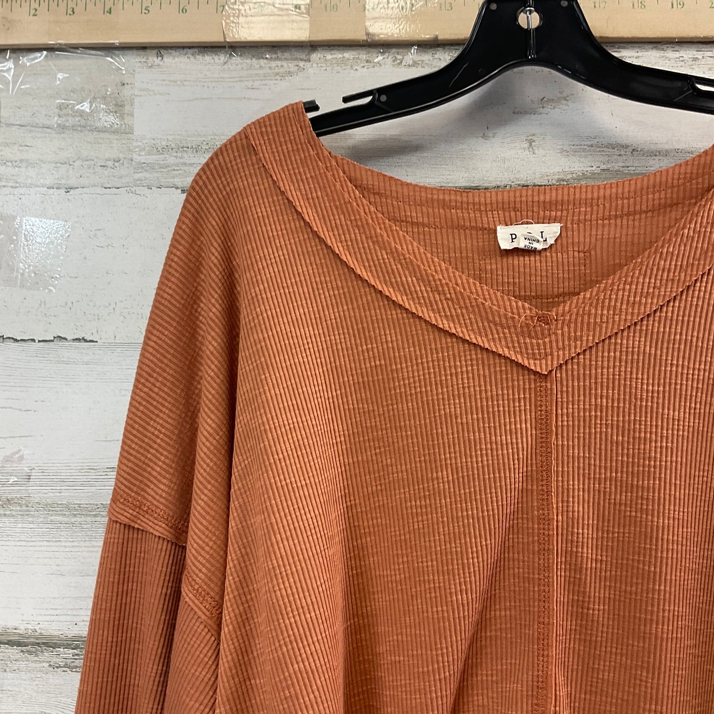 Top Long Sleeve By Pol In Orange, Size: M