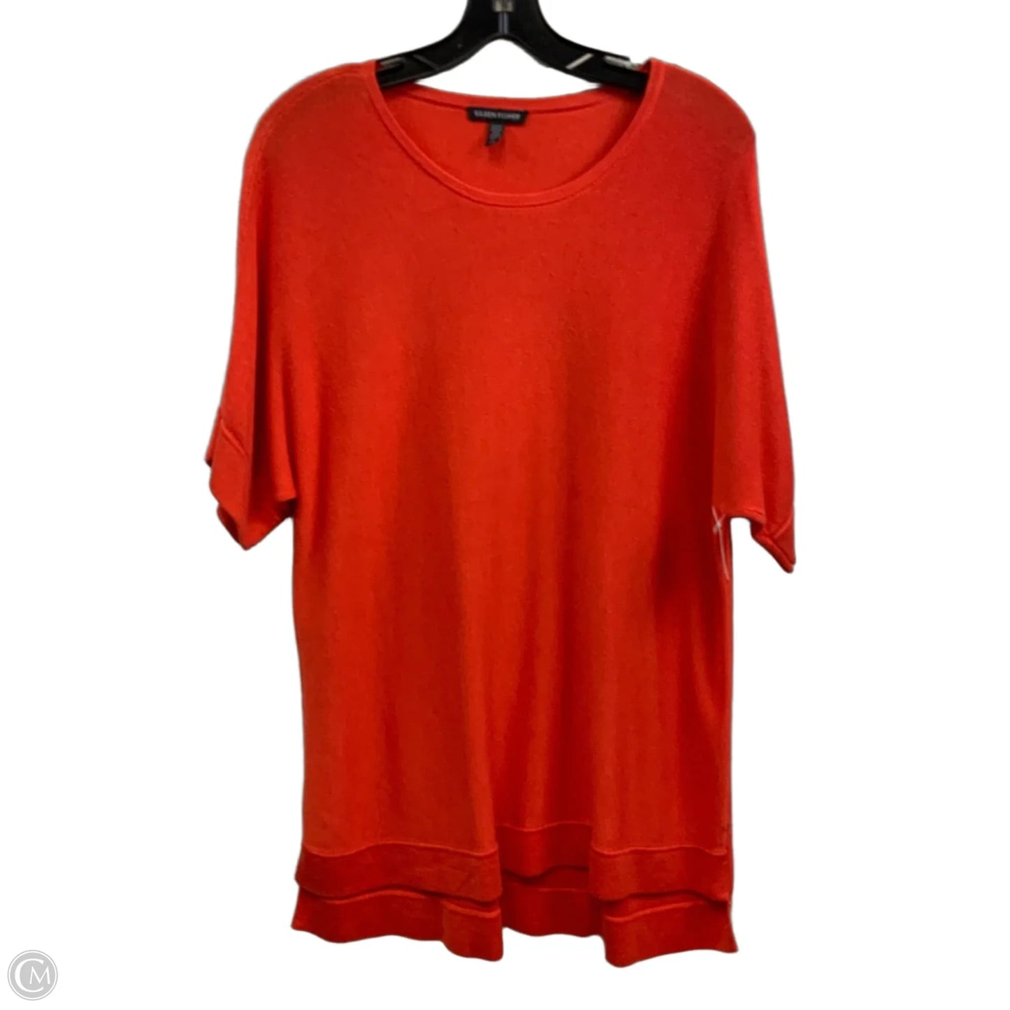 Sweater Short Sleeve By Eileen Fisher In Orange, Size: L