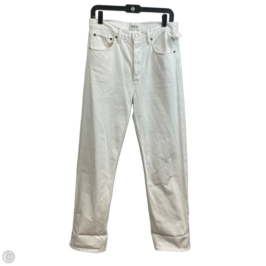 Jeans Wide Leg By Agolde In White Denim, Size: 2
