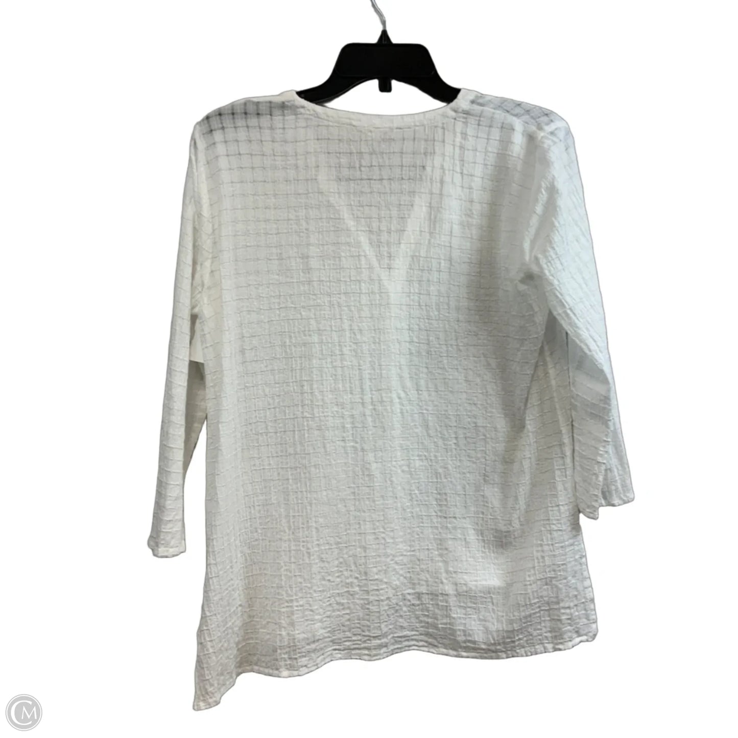 Blouse 3/4 Sleeve By Eileen Fisher In White, Size: Xxs