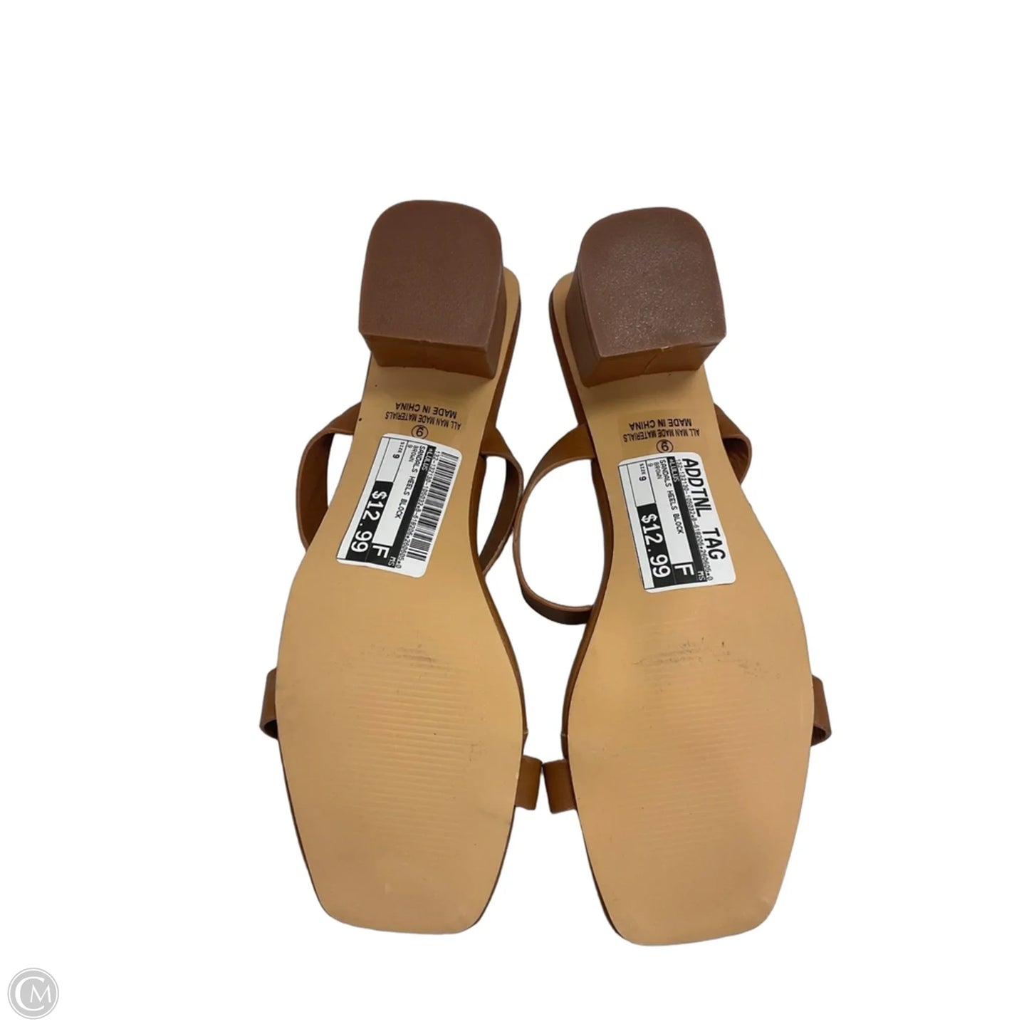 Sandals Heels Block By Lulus In Brown, Size: 9