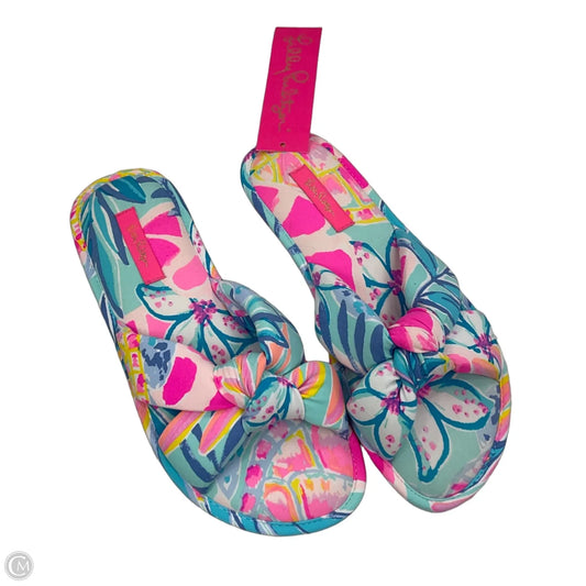 Slippers By Lilly Pulitzer In Blue & Pink, Size: S/M