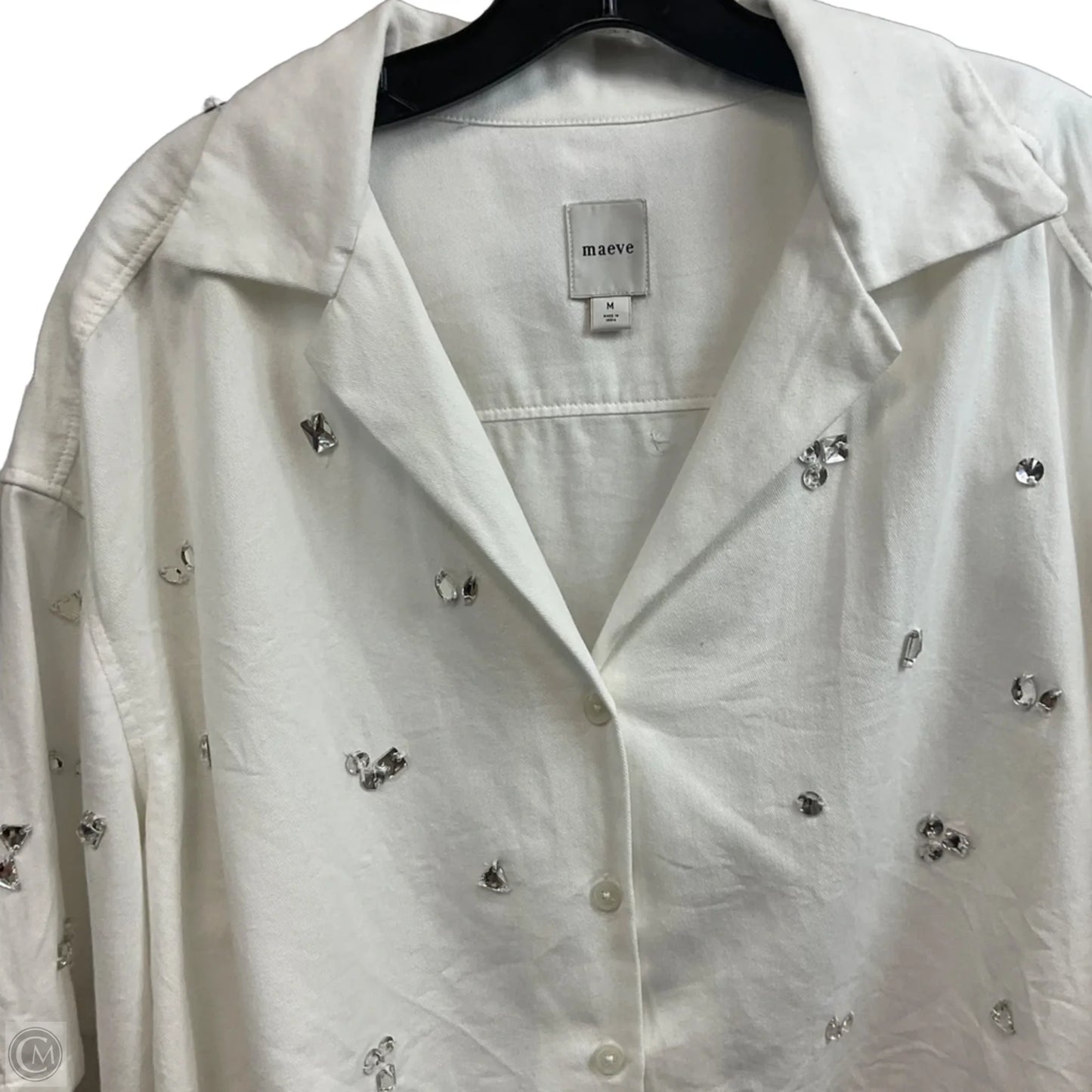 Blouse Short Sleeve By Maeve In White, Size: M