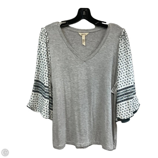 Top Short Sleeve By Matilda Jane In Grey, Size: M