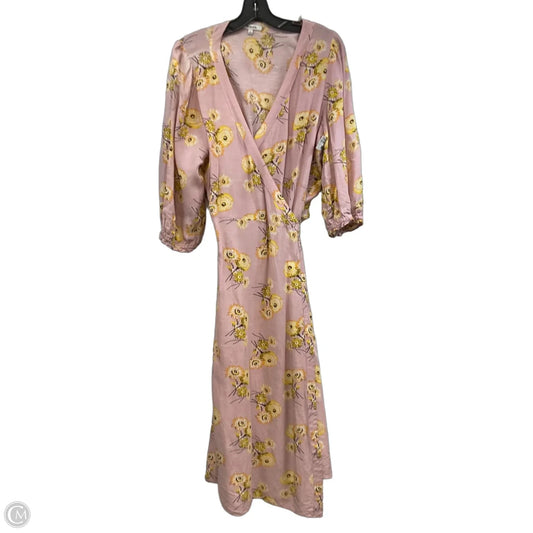 Dress Casual Midi By Madewell In Pink, Size: L