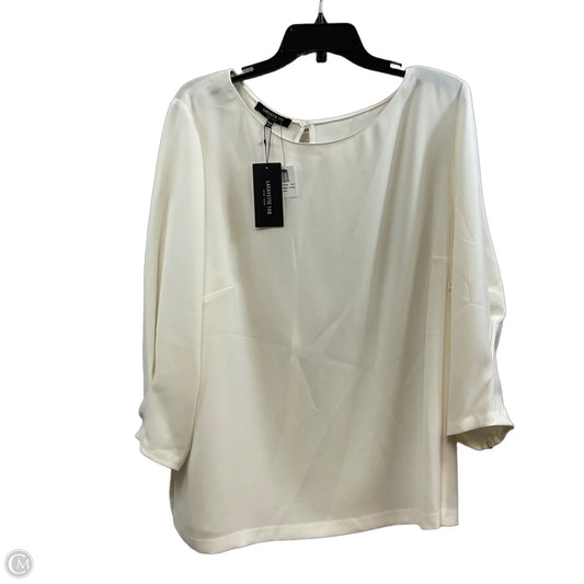Blouse Designer By Lafayette 148 In Cream, Size: 2x