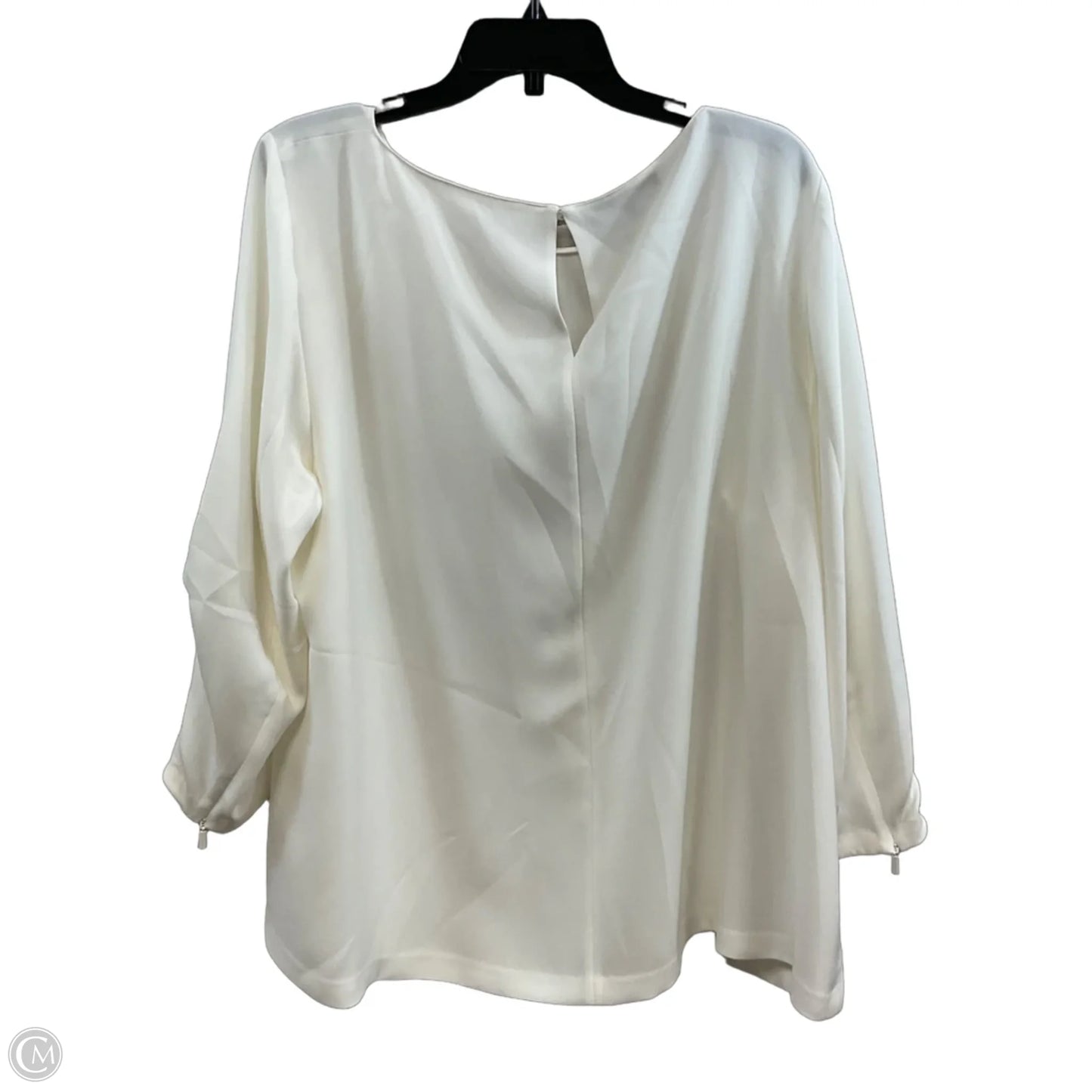 Blouse Designer By Lafayette 148 In Cream, Size: 2x