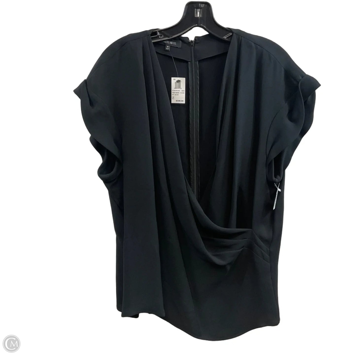 Blouse Designer By Lafayette 148 In Black, Size: 1x