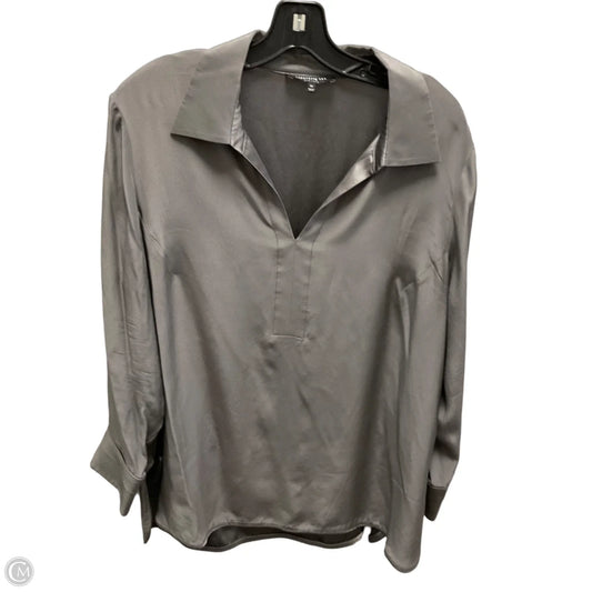 Blouse Designer By Lafayette 148 In Grey, Size: 1x