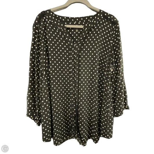 Blouse 3/4 Sleeve By Talbots In Black, Size: 2x