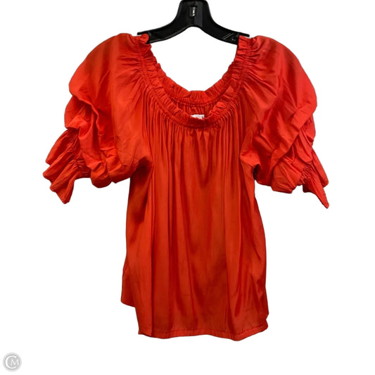 Blouse Short Sleeve By Mer Sea In Orange, Size: S
