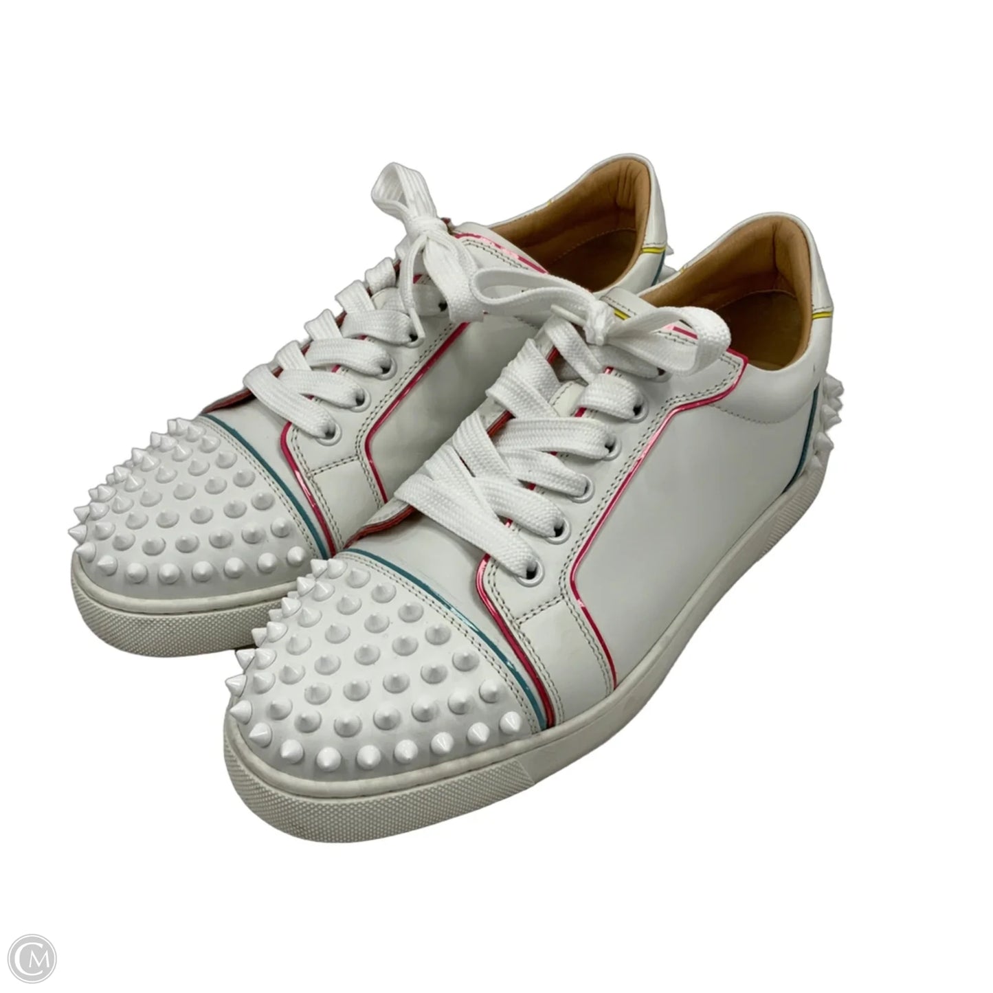 Shoes Luxury Designer By Christian Louboutin In White, Size: 8.5
