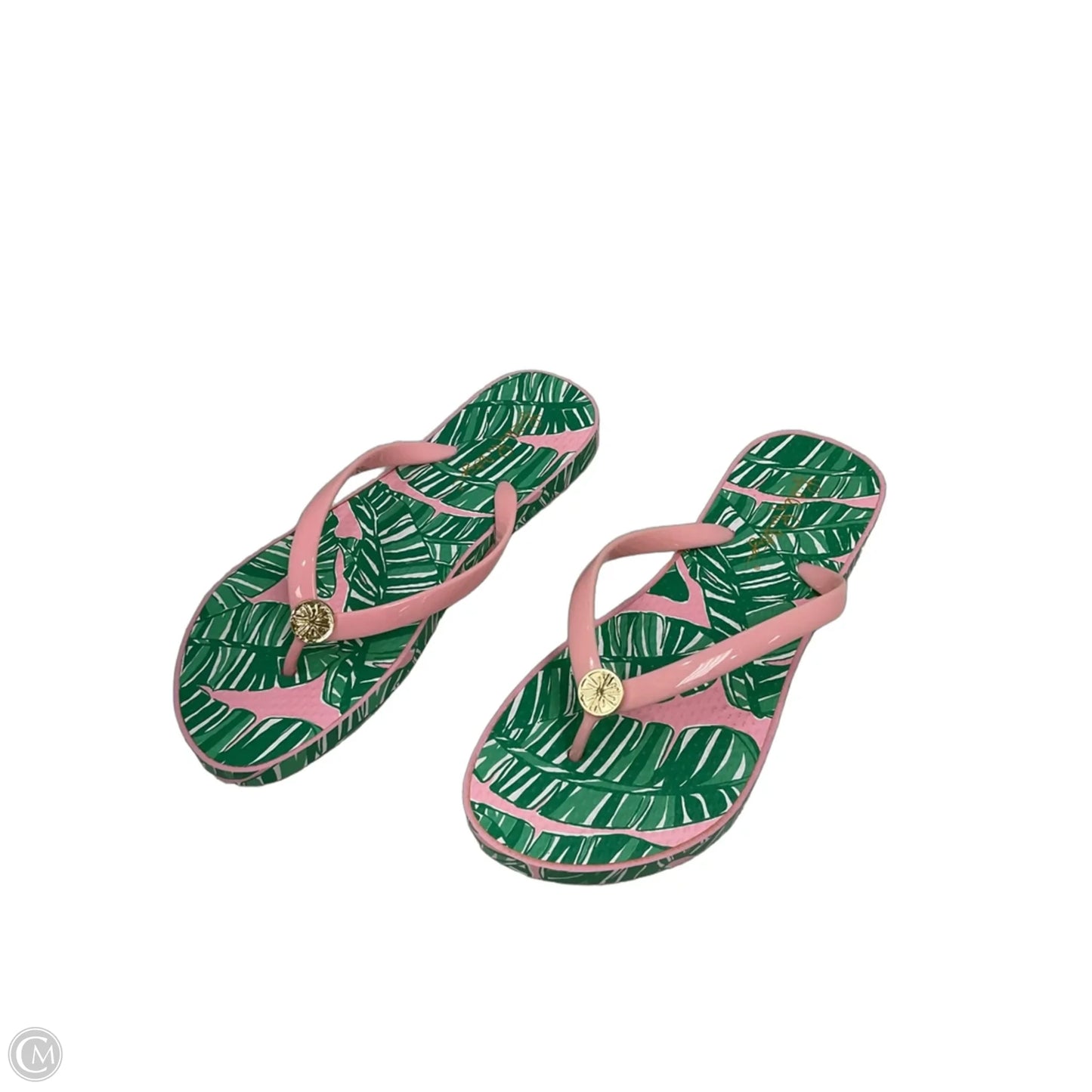 Sandals Flip Flops By Lilly Pulitzer In Green & Pink, Size: 8