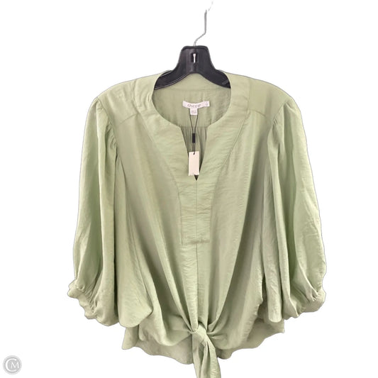 Blouse Short Sleeve By Chicos In Green, Size: M