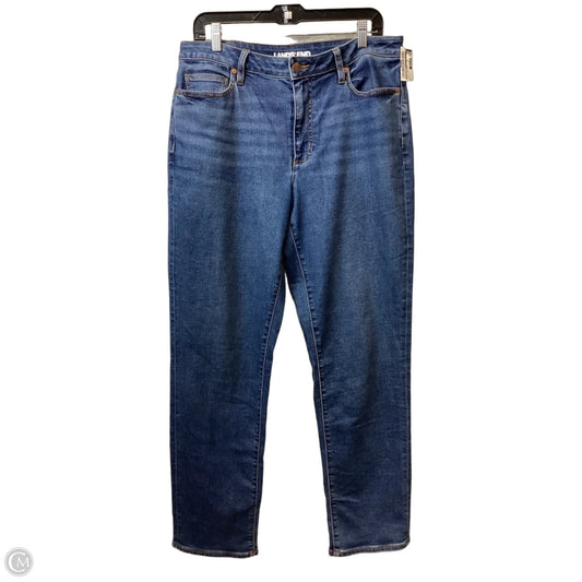 Jeans Straight By Lands End In Blue Denim, Size: 12