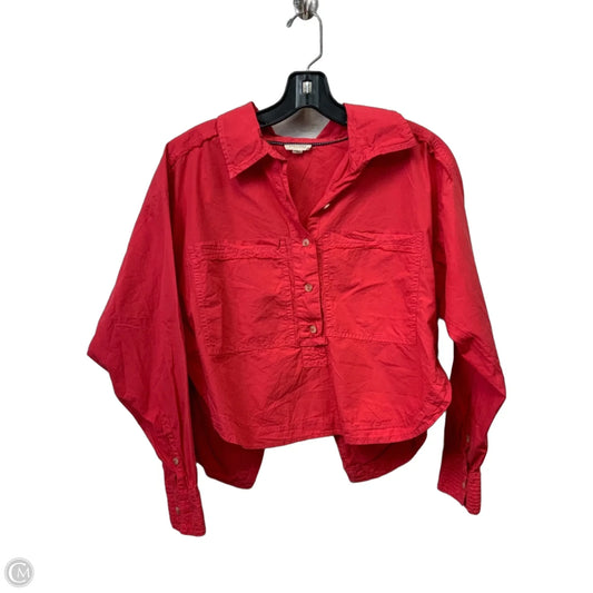 Blouse Long Sleeve By Pilcro In Pink, Size: Xxs