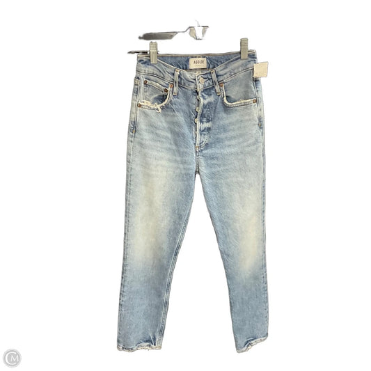 Jeans Straight By Agolde In Blue Denim, Size: 00