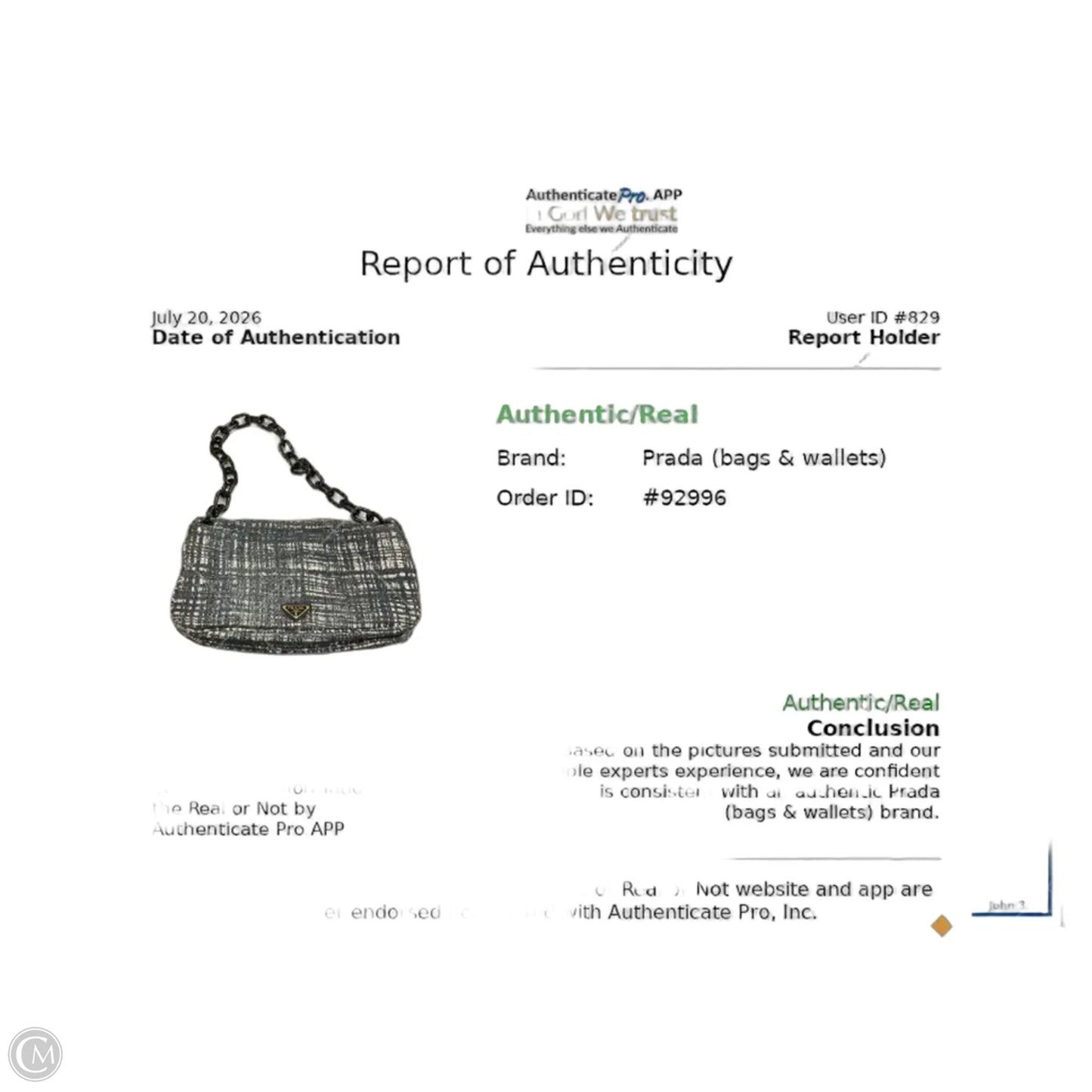 Handbag Luxury Designer By Prada, Size: Medium
