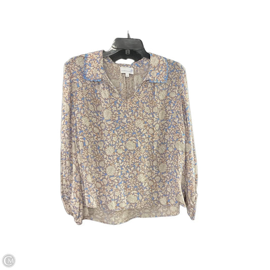 Blouse Long Sleeve By CARTOLINA In Blue, Size: L