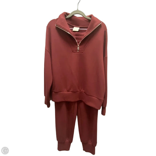 Athletic Pants 2pc By Varley In Maroon, Size: S