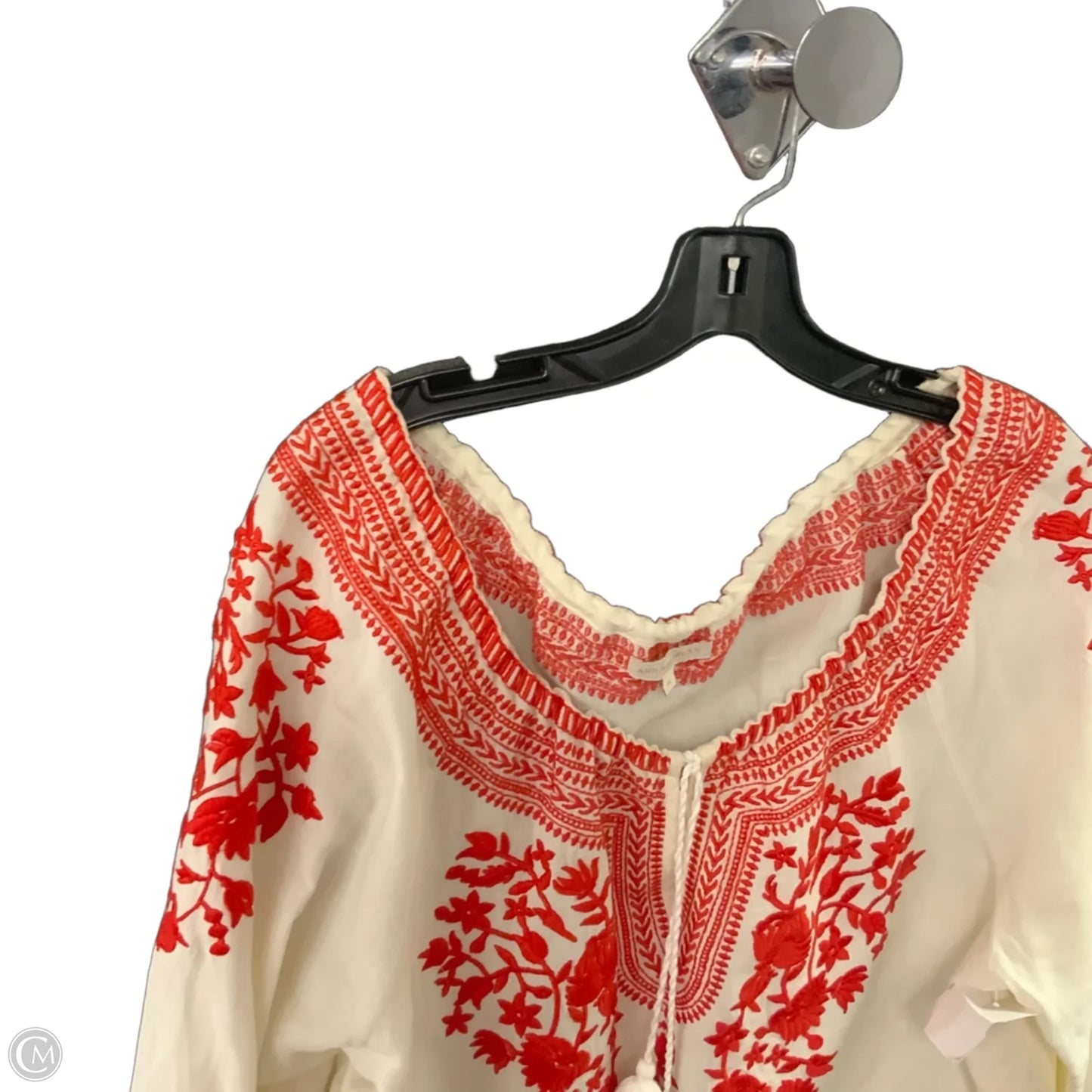 Blouse 3/4 Sleeve By ANN MASHBURN In Cream, Size: M
