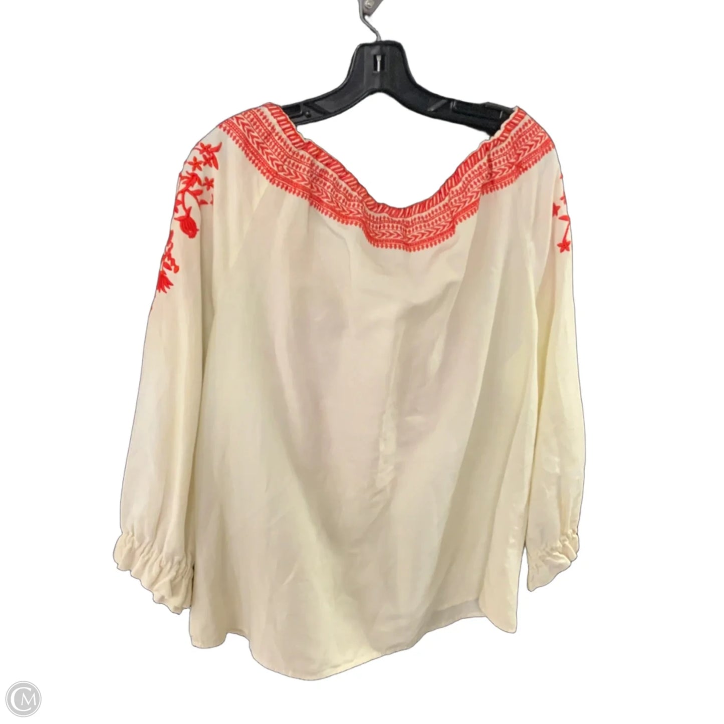 Blouse 3/4 Sleeve By ANN MASHBURN In Cream, Size: M