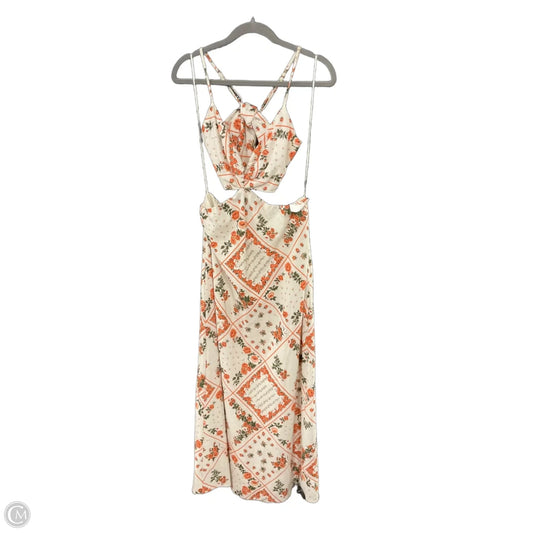 Dress Casual Midi By Abercrombie And Fitch In Cream, Size: L