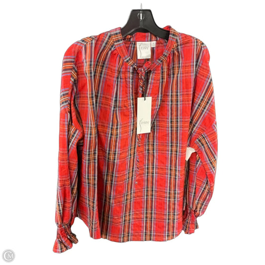Blouse Long Sleeve By Finley In Red, Size: M