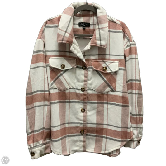 Jacket Shirt By Love Tree In Pink, Size: L