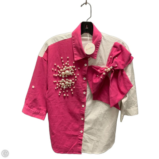 Blouse Long Sleeve By PASTEL In Pink, Size: S