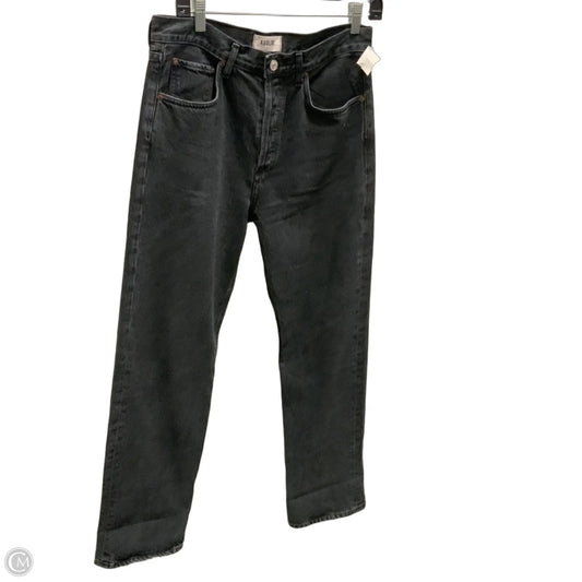 Jeans Straight By Agolde In Black Denim, Size: 2