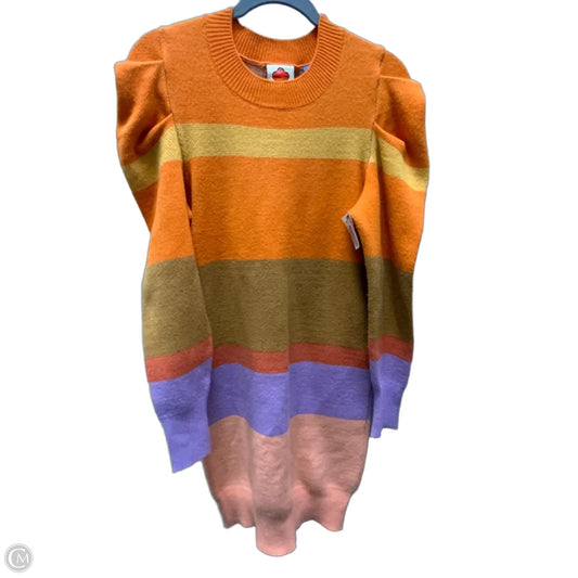 Dress Sweater By Farm Rio In Orange, Size: Xs