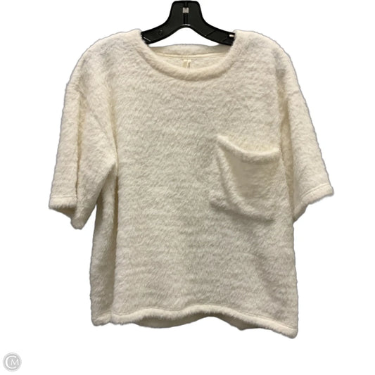 Sweater Short Sleeve By Anthropologie In White, Size: S