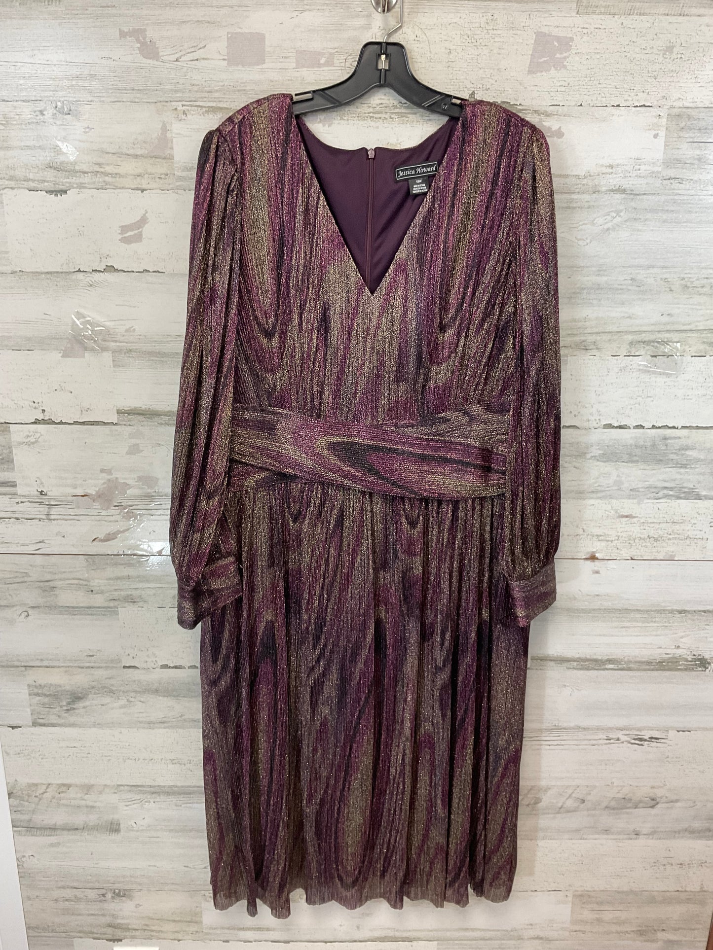 Dress Party Midi By Jessica Howard In Purple, Size: 1x