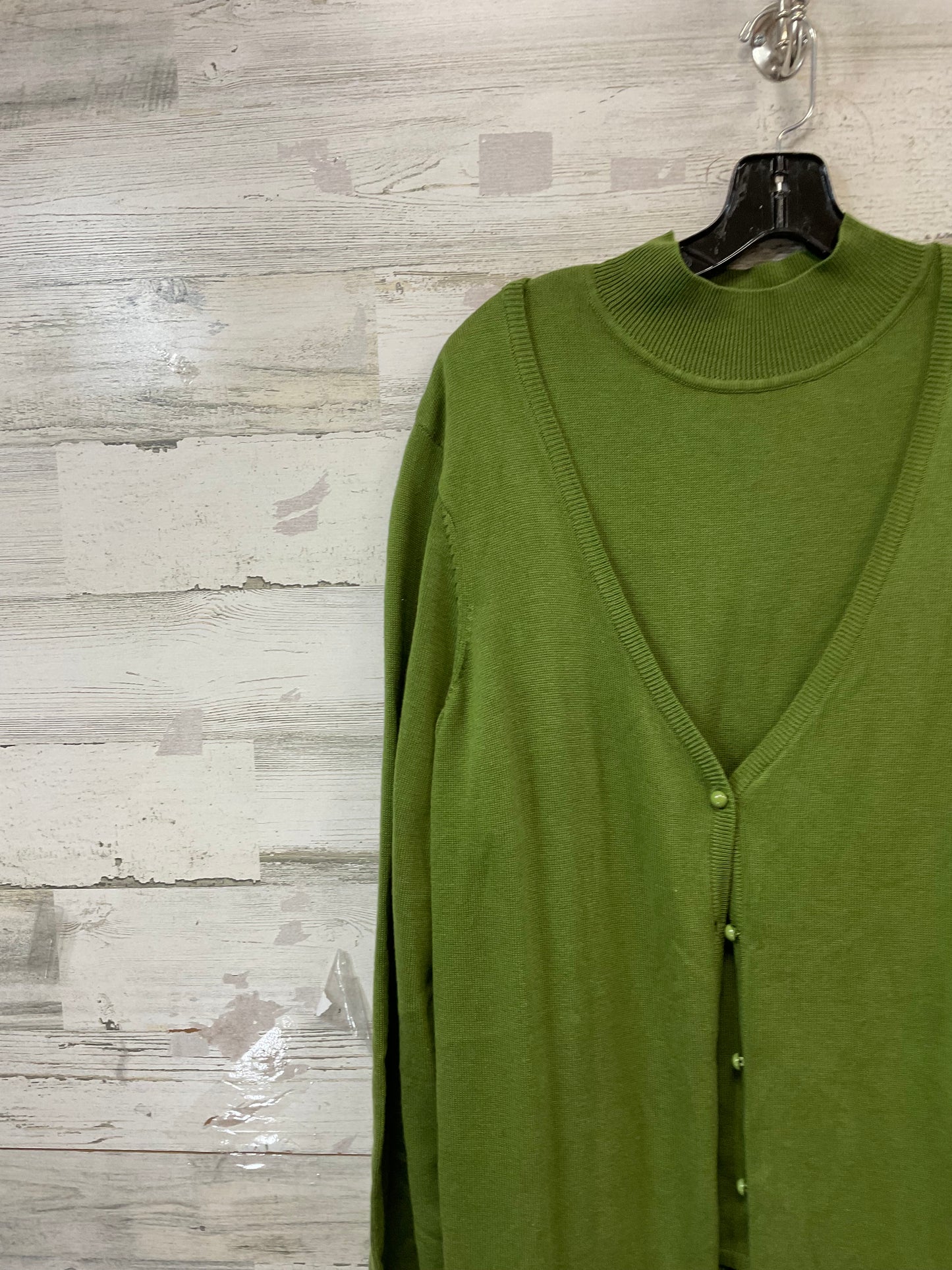 Sweater 2pc By Jessica London In Green, Size: 2x / 3x