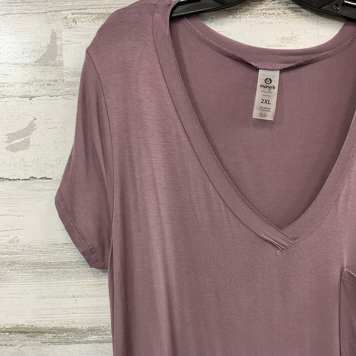 Top Short Sleeve Basic By Mono B In Mauve, Size: 2x