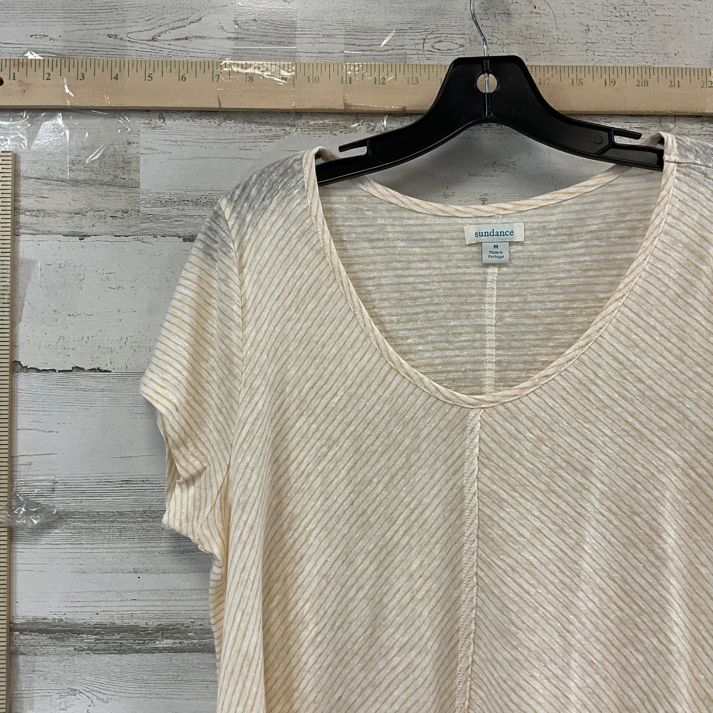 Brown & Cream Top Short Sleeve Sundance, Size M