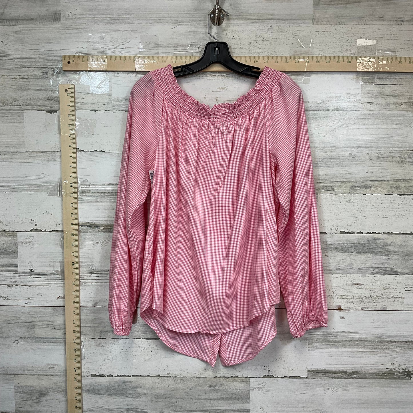 Top Long Sleeve By Bloomfield In Pink & White, Size: Xl