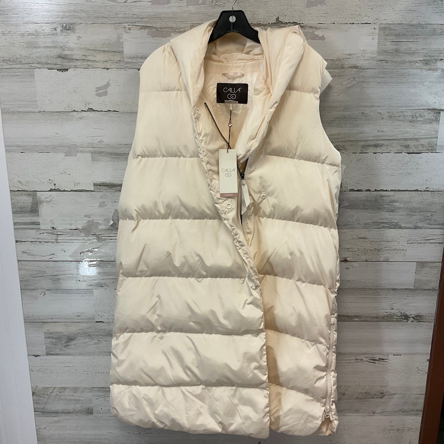 Vest Puffer & Quilted By Calia In Cream, Size: L