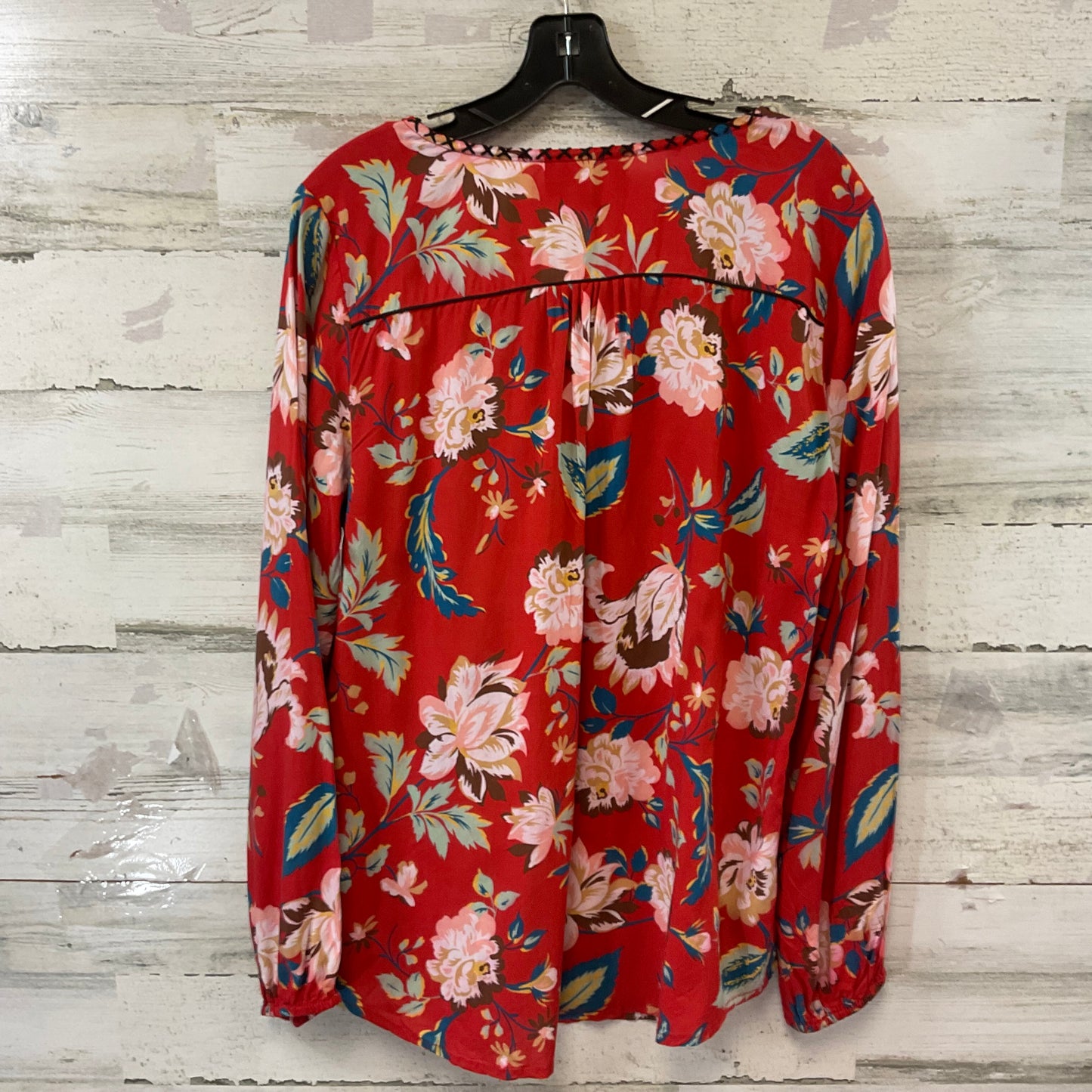 Top Long Sleeve By Tolani In Red, Size: L