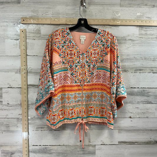 Top Short Sleeve By Chicos In Orange, Size: S