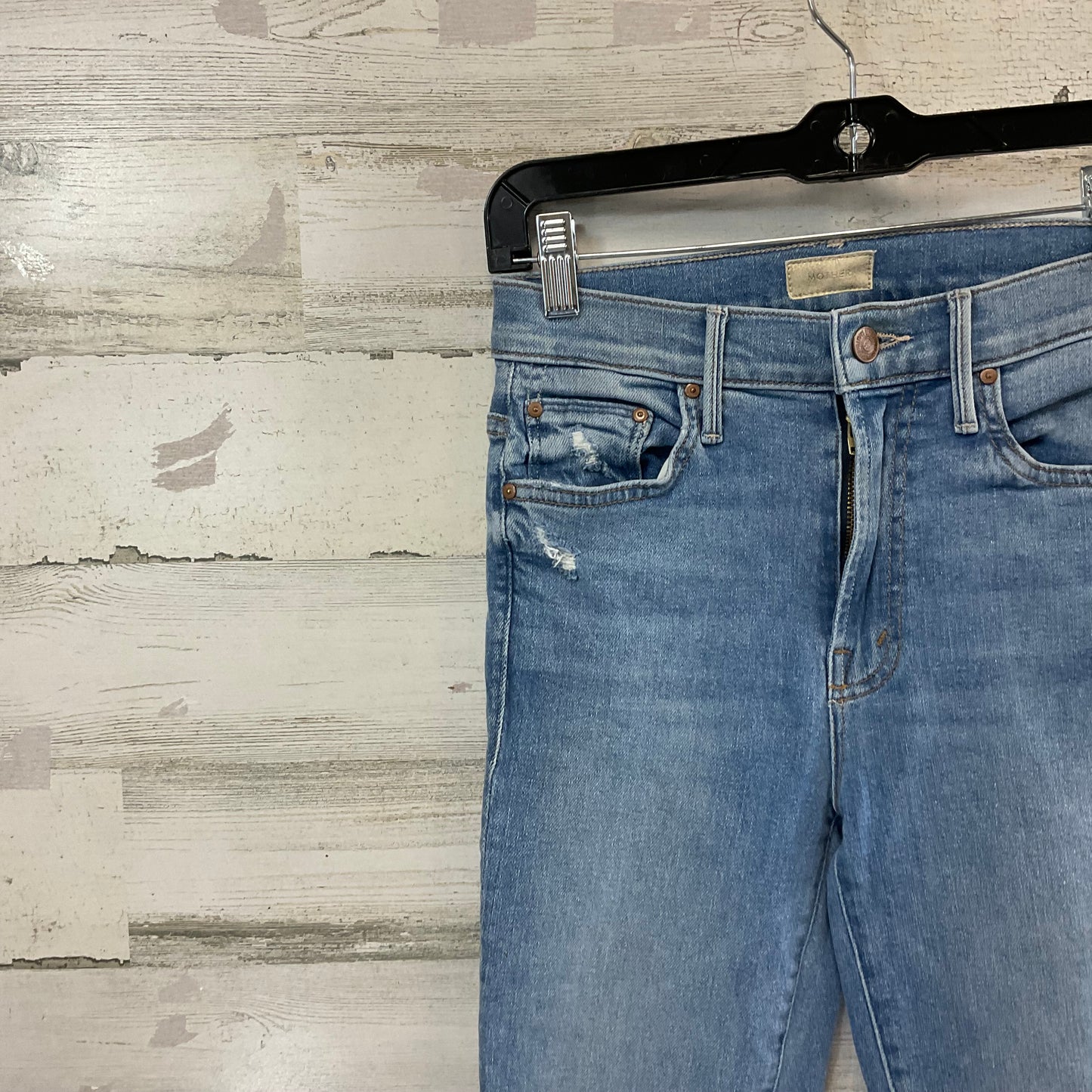 Jeans Cropped By Mother Jeans In Blue Denim, Size: 0