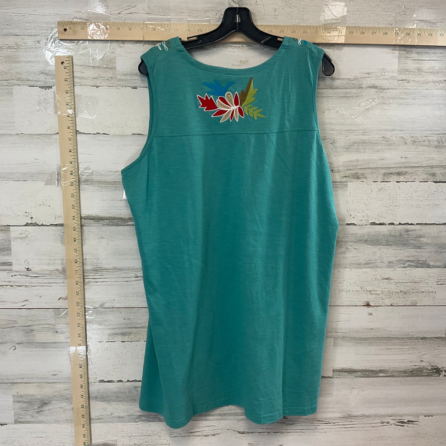 Green Top Sleeveless Parsley & Sage, Size 1x