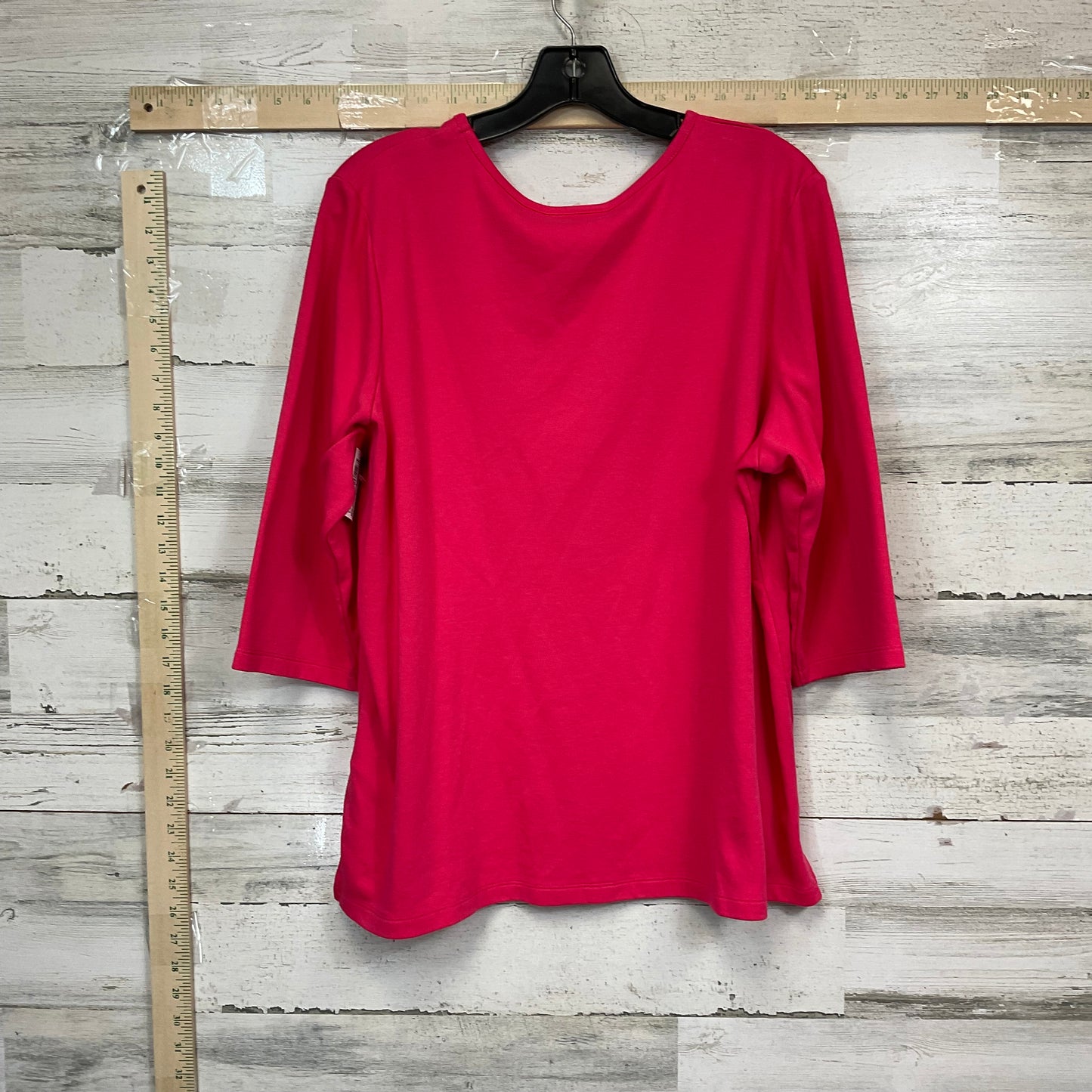 Top 3/4 Sleeve By Quaker Factory In Pink, Size: Xl